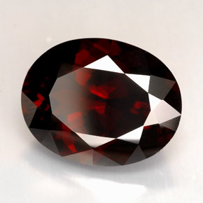 Granate piropo rojo natural de 14,36 ct, corte óvalo, VVS