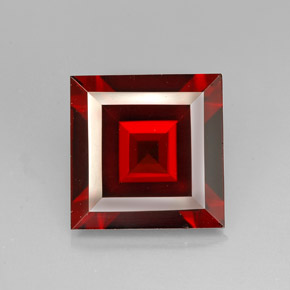 Granate piropo rojo natural de 3,71 ct, cuadrado, VVS