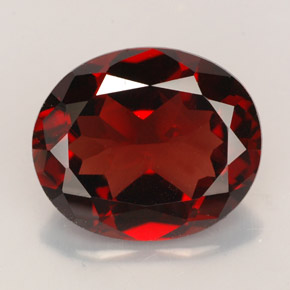 Granate piropo rojo natural de 5,39 ct, corte óvalo, VS