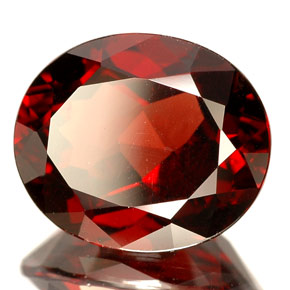 Granate piropo rojo natural de 5,87 ct, corte óvalo, VVS-VS