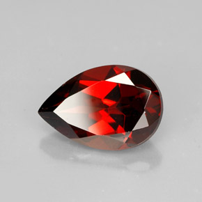 Granate piropo rojo natural de 2,22 ct, en forma de pera, VVS-VS