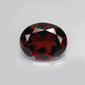 Granate piropo rojo natural de 2,86 ct, corte óvalo, VVS-VS