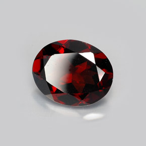 Granate piropo rojo natural de 2,86 ct, corte óvalo, VVS-VS