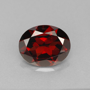 Granate piropo rojo natural de 2,94 ct, corte óvalo, VVS-VS