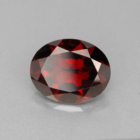 Granate piropo rojo natural de 2,94 ct, corte óvalo, VVS-VS
