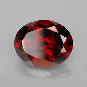 Granate piropo rojo natural de 3,07 ct, corte óvalo, VVS-VS