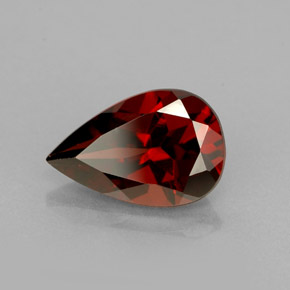 Granate piropo rojo natural de 1,50 ct, en forma de pera, VS