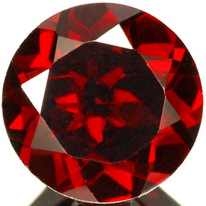 Granate piropo rojo natural de 2,10 ct, corte redondo, VS