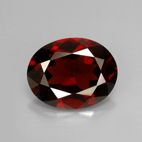 Granate piropo rojo natural de 2,59 ct, corte óvalo, VS
