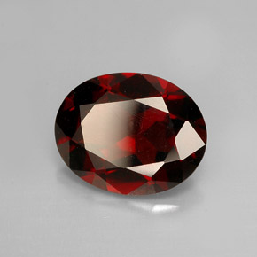 Granate piropo rojo natural de 2,59 ct, corte óvalo, VS