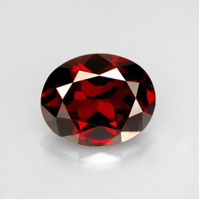 Granate piropo rojo natural de 2,86 ct, corte óvalo, VS