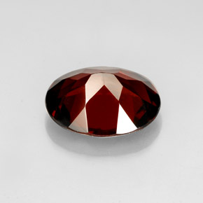 Granate piropo rojo natural de 2,86 ct, corte óvalo, VS