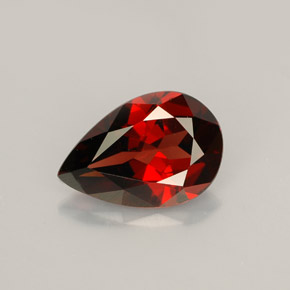 Granate piropo rojo natural de 2,23 ct, en forma de pera, VVS-VS