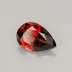 Granate piropo rojo natural de 2,23 ct, en forma de pera, VVS-VS
