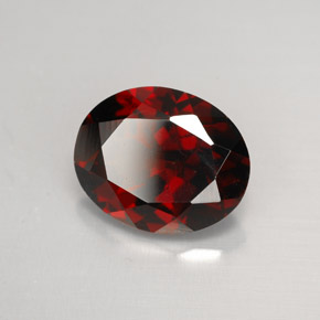 Granate piropo rojo natural de 2,82 ct, corte óvalo, VVS-VS