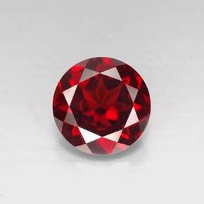 Granate piropo rojo natural de 3,29 ct, corte redondo, VS