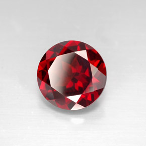 Granate piropo rojo natural de 3,29 ct, corte redondo, VS