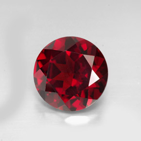 Granate piropo rojo natural de 3,40 ct, corte redondo, VVS-VS