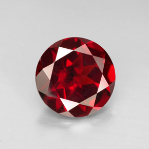 Granate piropo rojo natural de 2,96 ct, corte redondo, VVS-VS