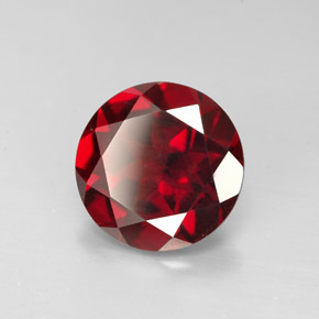 Granate piropo rojo natural de 2,96 ct, corte redondo, VVS-VS
