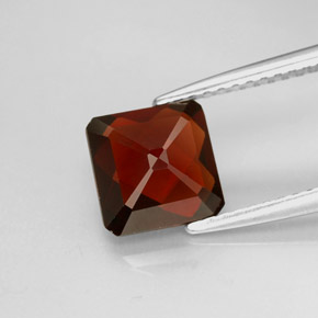 Granate piropo rojo natural de 2,07 ct, corte esmeralda, VVS-VS