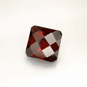 Granate piropo rojo natural de 2,25 ct, corte esmeralda, VVS-VS