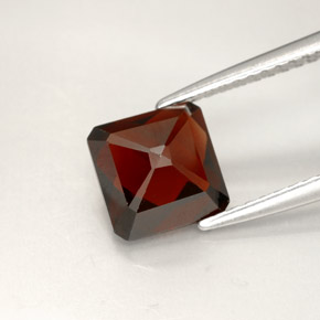 Granate piropo rojo natural de 2,25 ct, corte esmeralda, VVS-VS