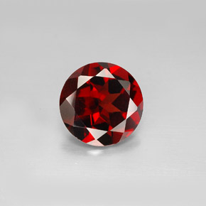 Granate piropo rojo natural de 2,86 ct, corte redondo, VS