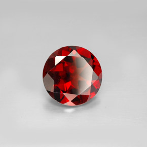 Granate piropo rojo natural de 2,86 ct, corte redondo, VS