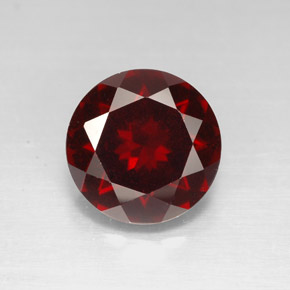Granate piropo rojo natural de 3,28 ct, corte redondo, VS