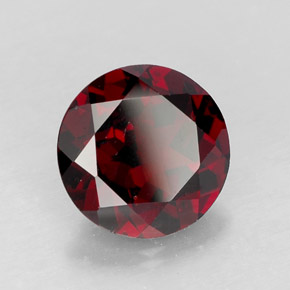 Granate piropo rojo natural de 2,90 ct, corte redondo, VS