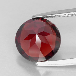 Granate piropo rojo natural de 2,90 ct, corte redondo, VS