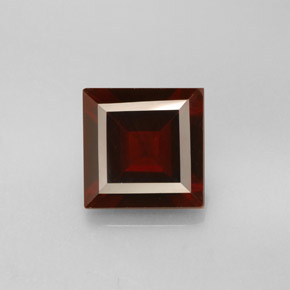 Granate piropo rojo natural de 2,57 ct, cuadrado, VS