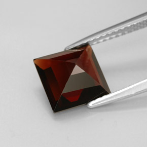Granate piropo rojo natural de 2,57 ct, cuadrado, VS