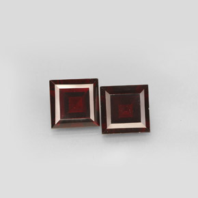 Gemas de granate piropo rojo natural de  ct, cuadrado, VS