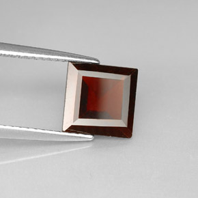 Granate piropo rojo natural de 2,30 ct, cuadrado, VS