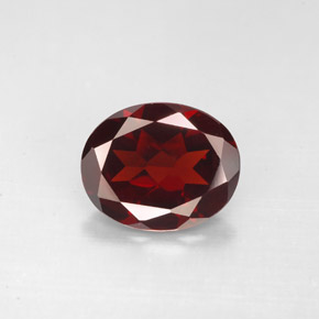 Granate piropo rojo natural de 2,86 ct, corte óvalo, VVS-VS