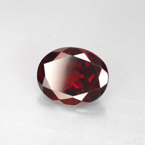 Granate piropo rojo natural de 2,86 ct, corte óvalo, VVS-VS