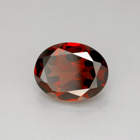 Granate piropo rojo natural de 2,92 ct, corte óvalo, VS