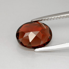Granate piropo rojo natural de 2,92 ct, corte óvalo, VS