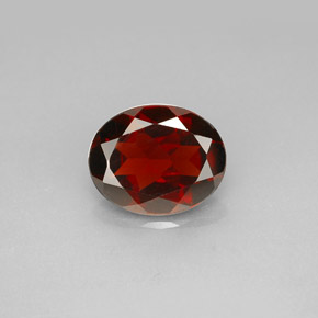 Granate piropo rojo natural de 2,98 ct, corte óvalo, VS