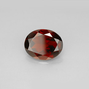Granate piropo rojo natural de 2,98 ct, corte óvalo, VS
