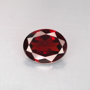 Granate piropo rojo natural de 2,57 ct, corte óvalo, VVS-VS