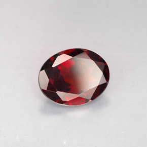 Granate piropo rojo natural de 2,57 ct, corte óvalo, VVS-VS