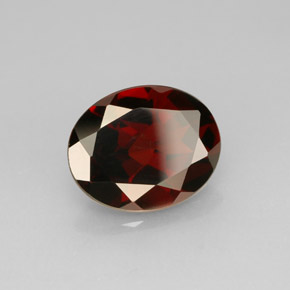 Granate piropo rojo natural de 2,83 ct, corte óvalo, VVS-VS