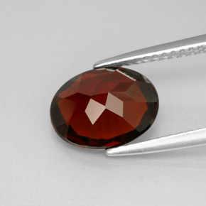 Granate piropo rojo natural de 2,98 ct, corte óvalo, VS