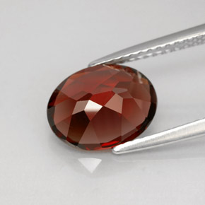 Granate piropo rojo natural de 3,01 ct, corte óvalo, VS