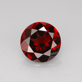 Granate piropo rojo natural de 2,92 ct, corte redondo, VS