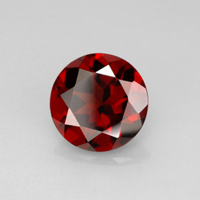 Granate piropo rojo natural de 2,92 ct, corte redondo, VS