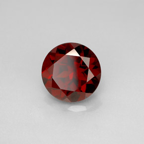Granate piropo rojo natural de 3,48 ct, corte redondo, VS